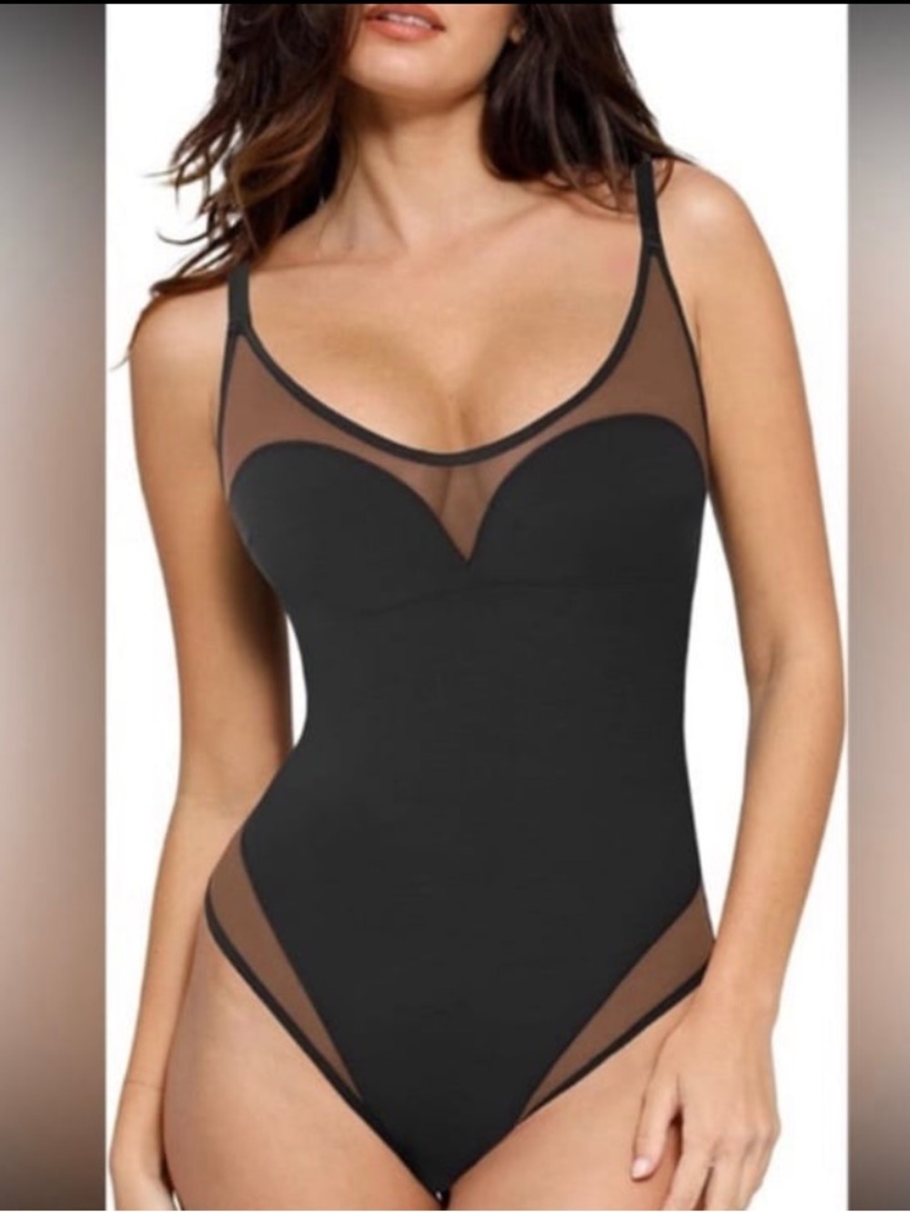 Popilush Shapewear Bodysuit Tummy Control Mesh Bodysuit Bra Thong NWT 3XL